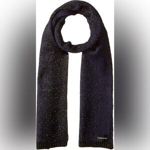 Calvin Klein womens Lurex Ombre Scarf Navy NWT 1SZ